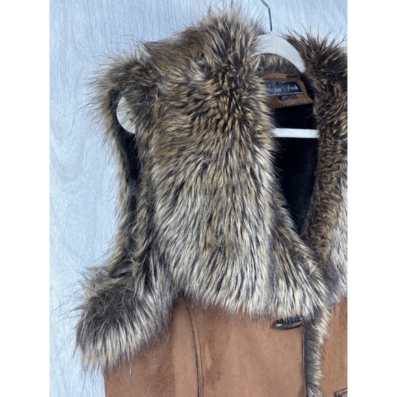 Regent Park Faux Suede Fur Vest XL Brown Boho Western Cozy Layering - Picture 4 of 9